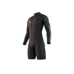 Mystic The One 3/2mm ZipFree Longarm Shorty Mens Wetsuit 2025 -Aqua Glide Shop Black front shortleg 600x600 1