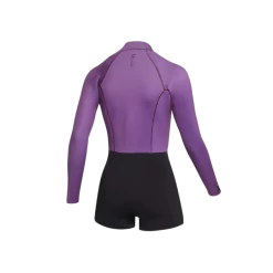 Mystic Lunar 2/2 Long Arm Womens Shorty Wetsuit -Aqua Glide Shop purple back fz 600x600 1